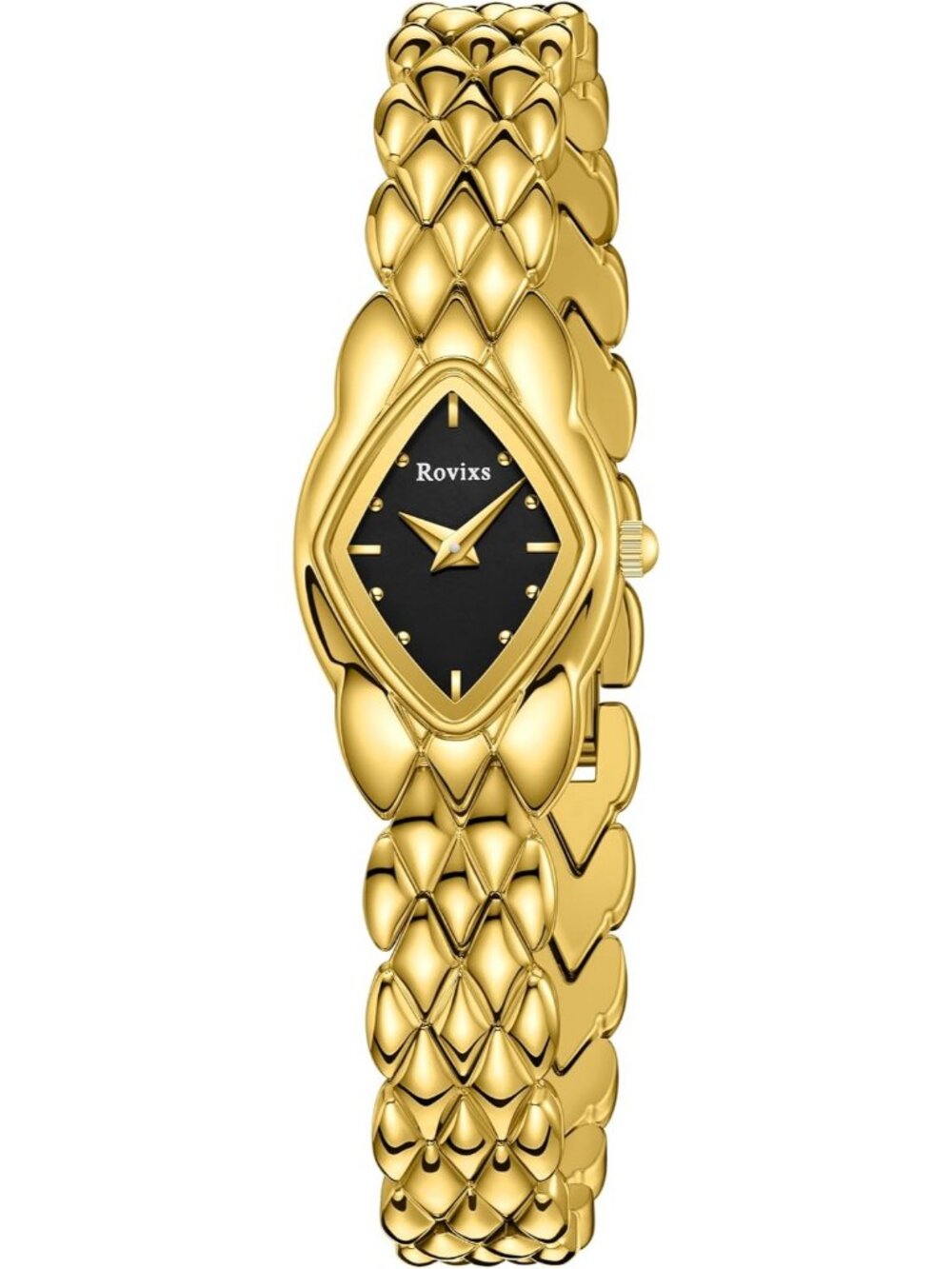 Women's Black Gold Elegant Retro Vintage Luxury Adjustable Bracelet Wrist Watch